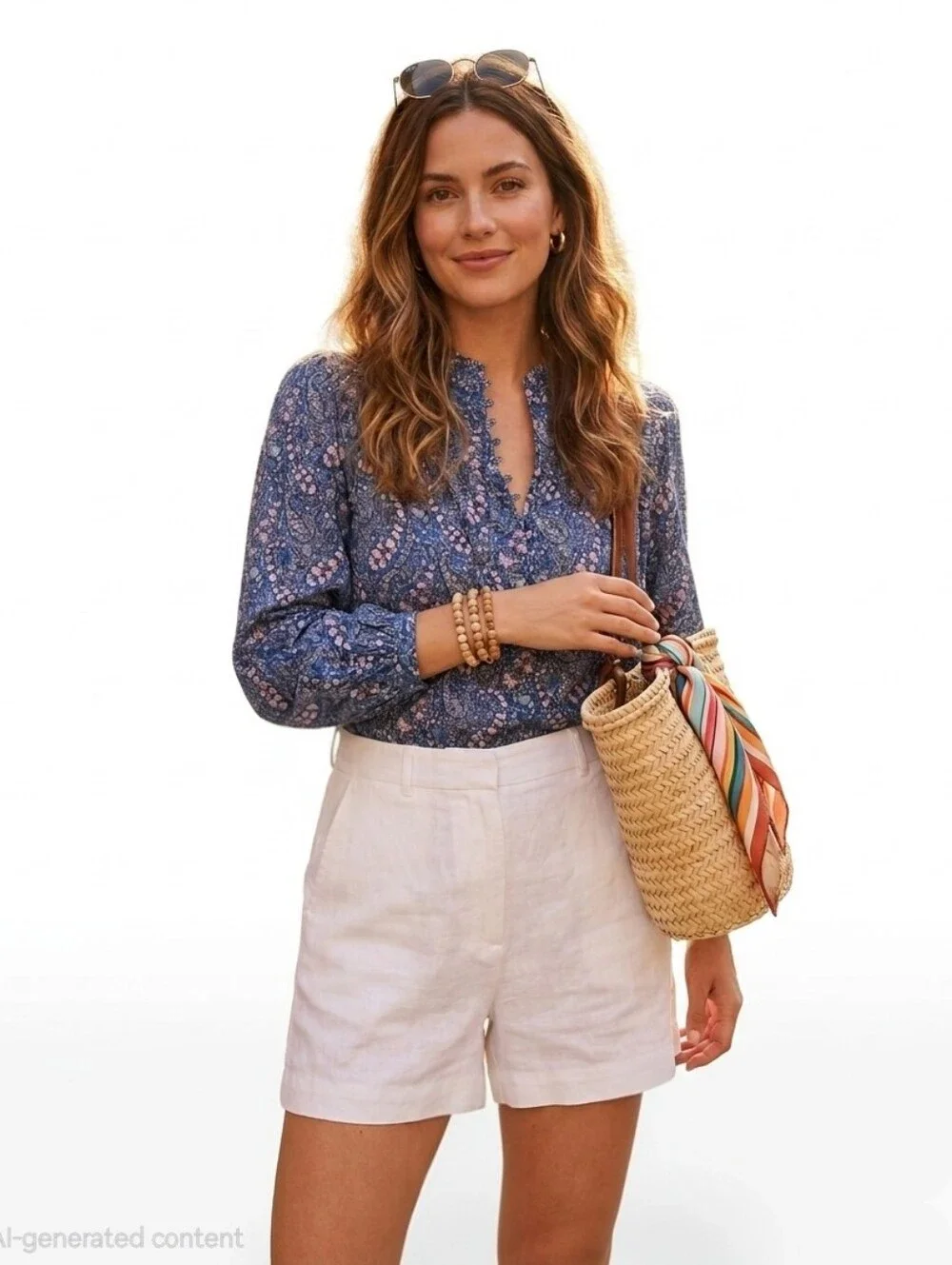 NWT J. Crew Liberty Blue Paisley Floral Button-Front Popover Blouse Cotton XXS